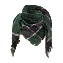 Cachecol feminino clássico com franjas, estampa xadrez, quente, macio e grosso, ideal para outono/inverno, por menos de US$ 5.
