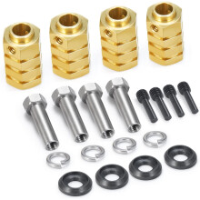 Sada rozširovacích podložiek a nábojov kolies TRX4RC, 12 mm mosadzné rozpery + 20 mm šesťhranné predlžovacie náboje pre pásové nákladné