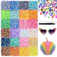 Harsstrasssteentjes 5 mm, gemengde kleuren, 6600 stuks
