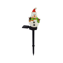 Guirlandes lumineuses solaires bonhomme de neige en résine - Lampes de Noël extérieures étanches à planter dans le jardin ou la terrasse.
