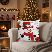 Weihnachtskissenbezug aus Baumwolle mit verdecktem Reißverschluss, weicher Stoff, dekorativer Kissenbezug für Sofa, Schlafzimmer, saisonale