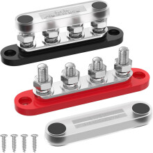 YANTONG12V150A mini-samlingsskena, 48V DC/300V AC, 45/16" stolpar, lock ingår – för marin, bil, solenergi (negativ+positiv)
