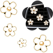 Clips para ambientador de coche con forma de flor de margarita, 4 unidades – Decoración femenina y adorable para coches, camiones, baños,