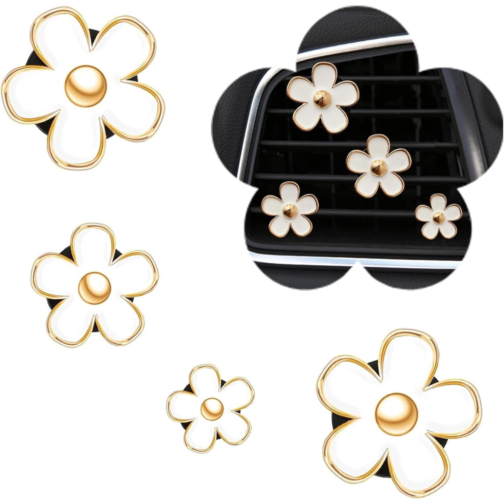 Daisy Flower Car Air Freshener Vent Clip 4 Pcs Purple 975221070098