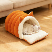 Cama de invierno cálida para gatos: acogedora cueva de felpa para mascotas, extraíble y lavable, compatible con gatos y perros (40 x 35 x 27 cm)