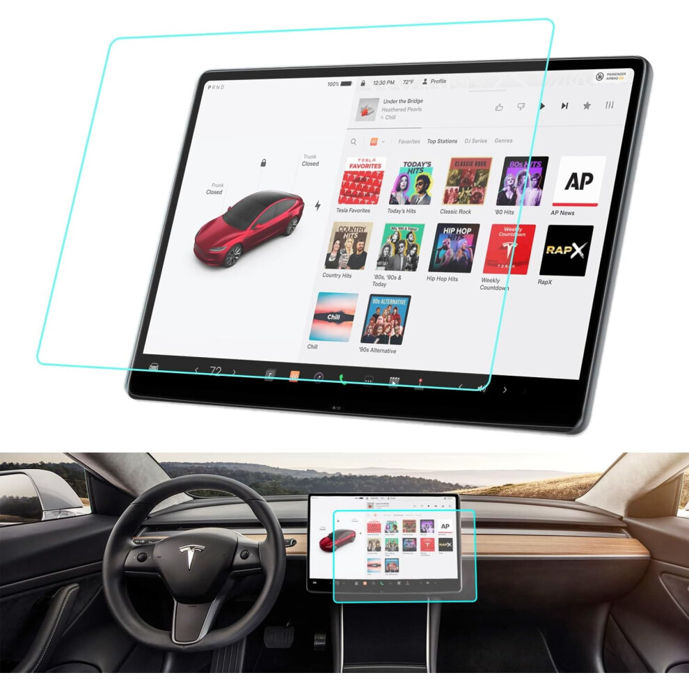 Tesla Model 3/Y Screen Protector Â Tempered Glass For Center Console Touch Screen, Scratch & Fingerprint Resistant 9402001138545