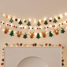 Guirlanda de Natal com Enfeites de Estrela – Decoração Festiva para Janela, Lareira e Parede – Ideal para Festas de Fim de Ano e Decoração de