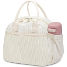 Sac à lunch isotherme en velours côtelé pour femmes – 29,5 cm