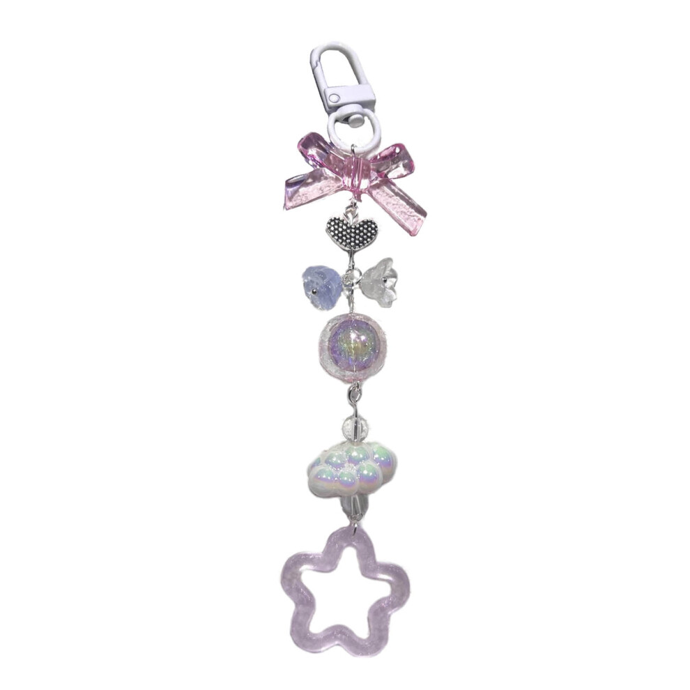 Bear Phone Charm Strap Keychain Cute Keychain Lanyard String Star Heart Bowknot Phone Chain Lanyard Bowknot Keychain 9402001140838