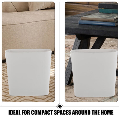 Grey Plastic Indoor Trash Can, and Compact, 1 Piece 2