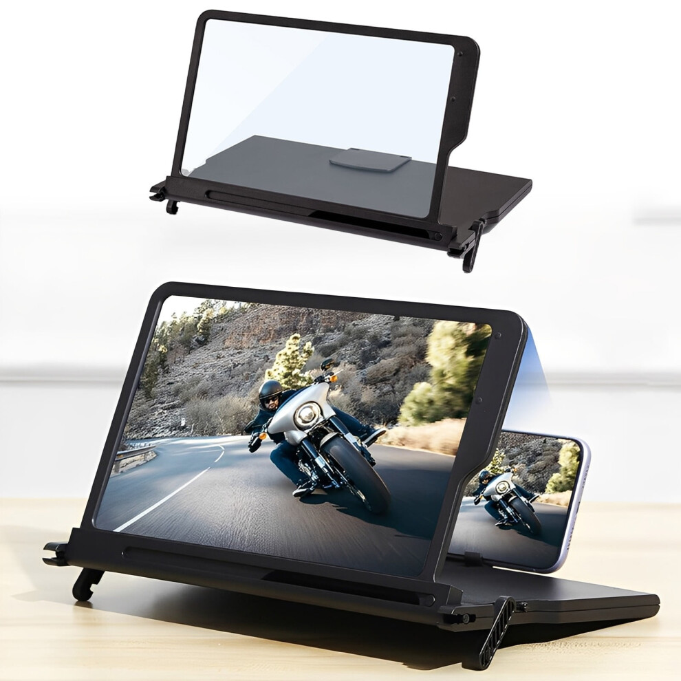 Portable Screen Magnifier & Projector For Movies, Videos, Gaming; Foldable Phone Holder, Compatible With All Smartphones 9027700028258