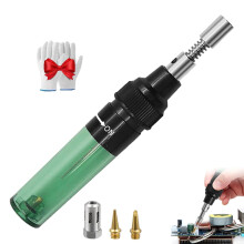 4-in-1 Portable Cordless Gas Soldering Iron & Butane Torch Kit with Visible Fuel Tank, Pen-Type Repair Tool for Electronics, Vehicle, Resin Art