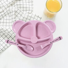 Plastic borden, geschikt voor baby's en peuters, eetkom met zuignap, kinderkom met meerdere vakjes, servies voor één persoon, dinerborden.
