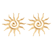 Zonneoorbellen voor dames, Boheemse spiraalvormige retro design, zonnebloembedeltje, modieuze, verfijnde en elegante statement sieraden, perfect als