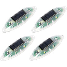 Luz estroboscópica solar de advertencia, paquete de 4, resistente al agua IP54, para construcción, tráfico, muelles y uso marítimo. Compatible