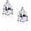 CZ stud earrings 18K white gold plated sterling silver 1