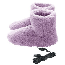 Elektrische verwarmingsschoenen, USB-verwarmde schoenen voor dames, huisschoenen voor de winter (roze)