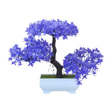 Artificial Bonsai Tree for Indoor Decor – Fake Greenery for Bookshelf, Desk, Bathroom, Farmhouse Style, 10.24x7.28", Multicolor