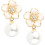 Pearl Drop Earrings Gold Plated Brass 1 Pair 1