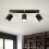 Adjustable Ceiling Spotlight, (Matte Black) 3x5W Cool White 6000K GU10 Ceiling Light (Includes Light Source) 1