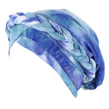 Etnický boho vrkočový turban pre ženy, vopred zviazaný vlasový kryt pre módu a pohodlie