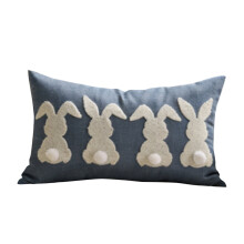 Paaskussenhoezen 12x20 inch 1 stuk Paasdecoratie, Paashaas zachte pluche sierkussens van imitatiebont voor slaapkamer, bank, vakantiedecoratie voor