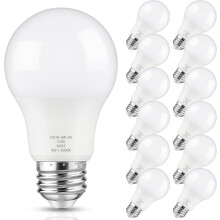 Ampoules A19 à intensité variable, équivalent 60 W, blanc lumière du jour 5000 K, 900 lumens, culot E26, 9 W, lot de 12