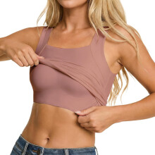 Nahtloses Kompressions-Tanktop mit eckigem Ausschnitt und formender Weste