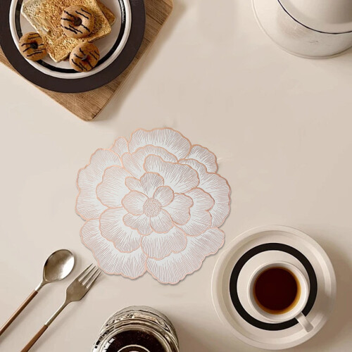 Στρογγυλά σουπλά με λουλούδια τριαντάφυλλων για τραπεζαρία κουζίνας, 1