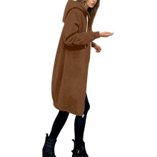 Fleecejack voor dames met capuchon en ritssluiting | Lichtgewicht, warme jas met zakken | Casual bovenkleding voor dagelijkse activiteiten in de