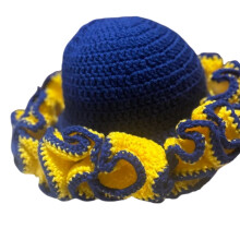 Sombrero tipo cubo de ganchillo para mujer con ribete de volantes de patchwork, elegante sombrero de pescador, ideal para fotografía y viajes.