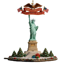 Adorno del 250 aniversario de EE. UU. 2026: decoración patriótica para el árbol de Navidad, regalo de recuerdo coleccionable para patriotas y