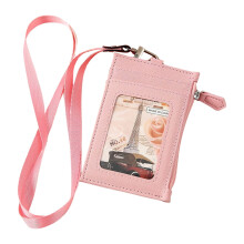 Porte-badge vertical en cuir PU avec cordon tour de cou amovible – Compatible avec cartes d'identité, cartes d'accès et clés – Organiseur