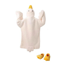 Combinaison polaire à capuche avec manches et pieds, motif oie