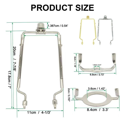 Ensemble de support de douille réglable pour abat-jour, pièce détachable, accessoire d'éclairage pour culots E14, E26 et E27 1
