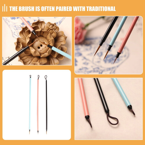 Multi-Function Paint Brushes Set, 3 Pieces Assorted Colors for Artists and Craft Projects 2