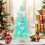 Blue Mini Christmas Tree with Lights and Ornaments 17 inch 1