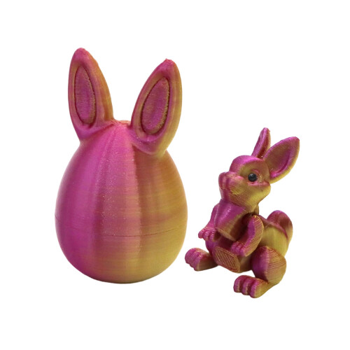 Set di 2 coniglietti pasquali stampati in 3D con gradiente di colore
