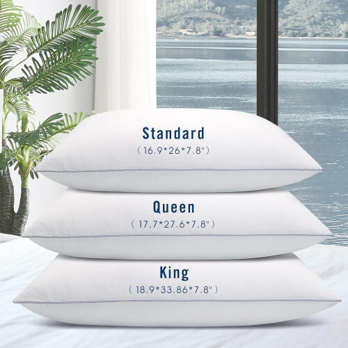 2er-Pack graue Kissen mit Daunenalternative (Kingsize) 1