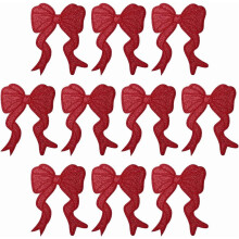 Red Bowknot Patches Embroidered Iron-on 10pcs