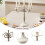 Candelabro de Jantar com Múltiplos Braços, Castiçal Cônico Branco com 5 Braços 6