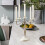 Candelabro de Jantar com Múltiplos Braços, Castiçal Cônico Branco com 5 Braços 7