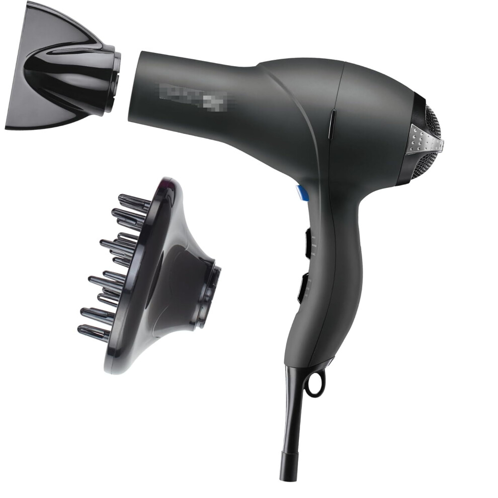 2025 Salon-Grade Hair Dryer - Volume-Boosting AC Motor with Diffuser & Styling Nozzle(Grey )
