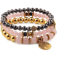 Healing Crystal Bracelets for Women, 8mm Beaded Natural Stone Stretch Chakra Bracelets Tree of Life Bracelet Jewelry Gifts for Women