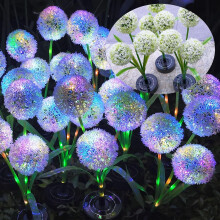 Lampy ogrodowe solarne z wzorem mniszka lekarskiego, 4 sztuki