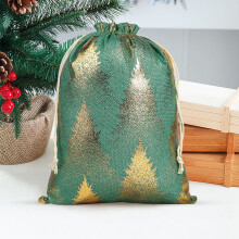 Weihnachtsgeschenktüten mit Kordelzug, 12 Stück, Folienverpackung
