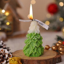 Bougie parfumée Sapin de Noël – Cire de soja, verte, 150 g