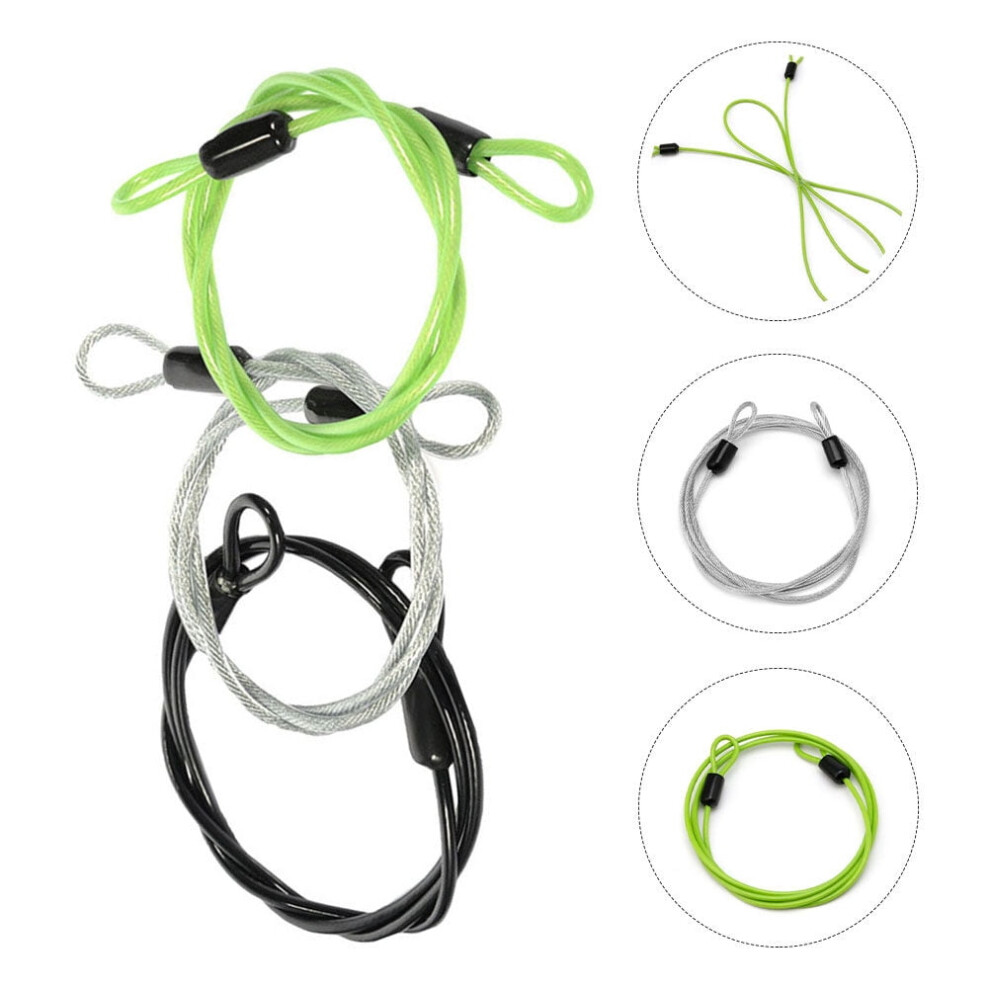 Steel Wire Cable Lock 3Pcs For Bicycle Outdoor Activities Safety 11.8X0.79x0.79in 9422877874675