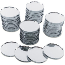 Mini 1 Inch Small Round Glass Mirror Circles for Arts & Crafts Projects, Traveling, Framing, Decoration (50 Pieces)