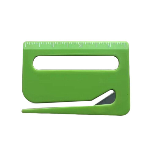 QenASHaing Plastic Envelope Opener with Magnifying Glass & Scale, Ergonomic Handle for Precise Clean Cuts, Office & Home Study Desk Efficiency Tool